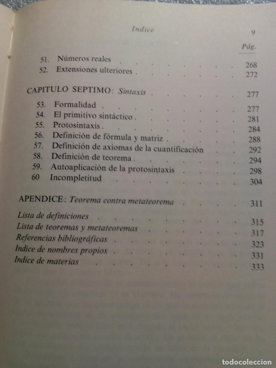 Libros de segunda mano de ciencias: L&Oacute;GICA MATEM&Aacute;TICA / WILLARD VAN ORMAN QUINE - Foto 7