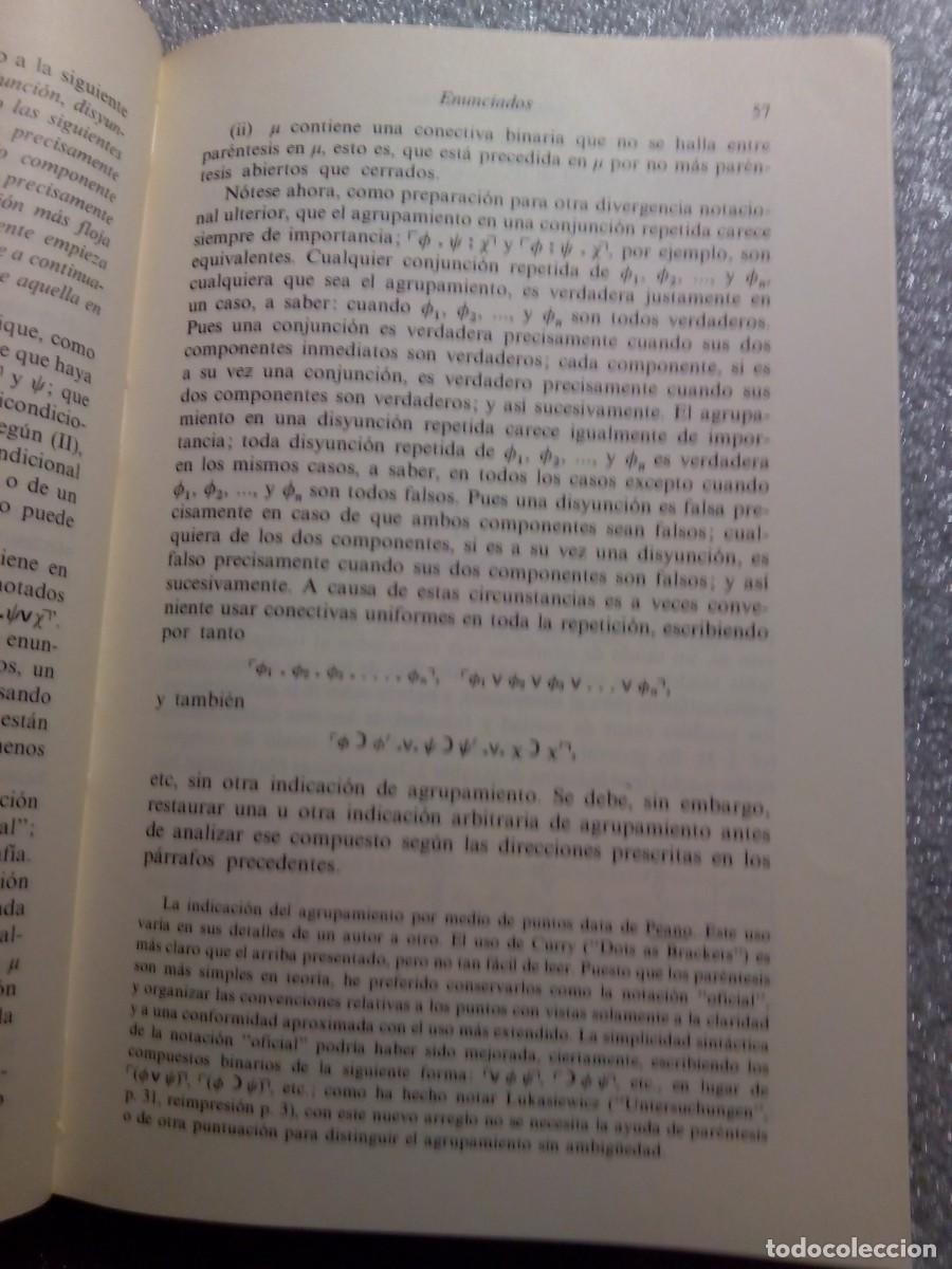 Libros de segunda mano de ciencias: L&Oacute;GICA MATEM&Aacute;TICA / WILLARD VAN ORMAN QUINE - Foto 8