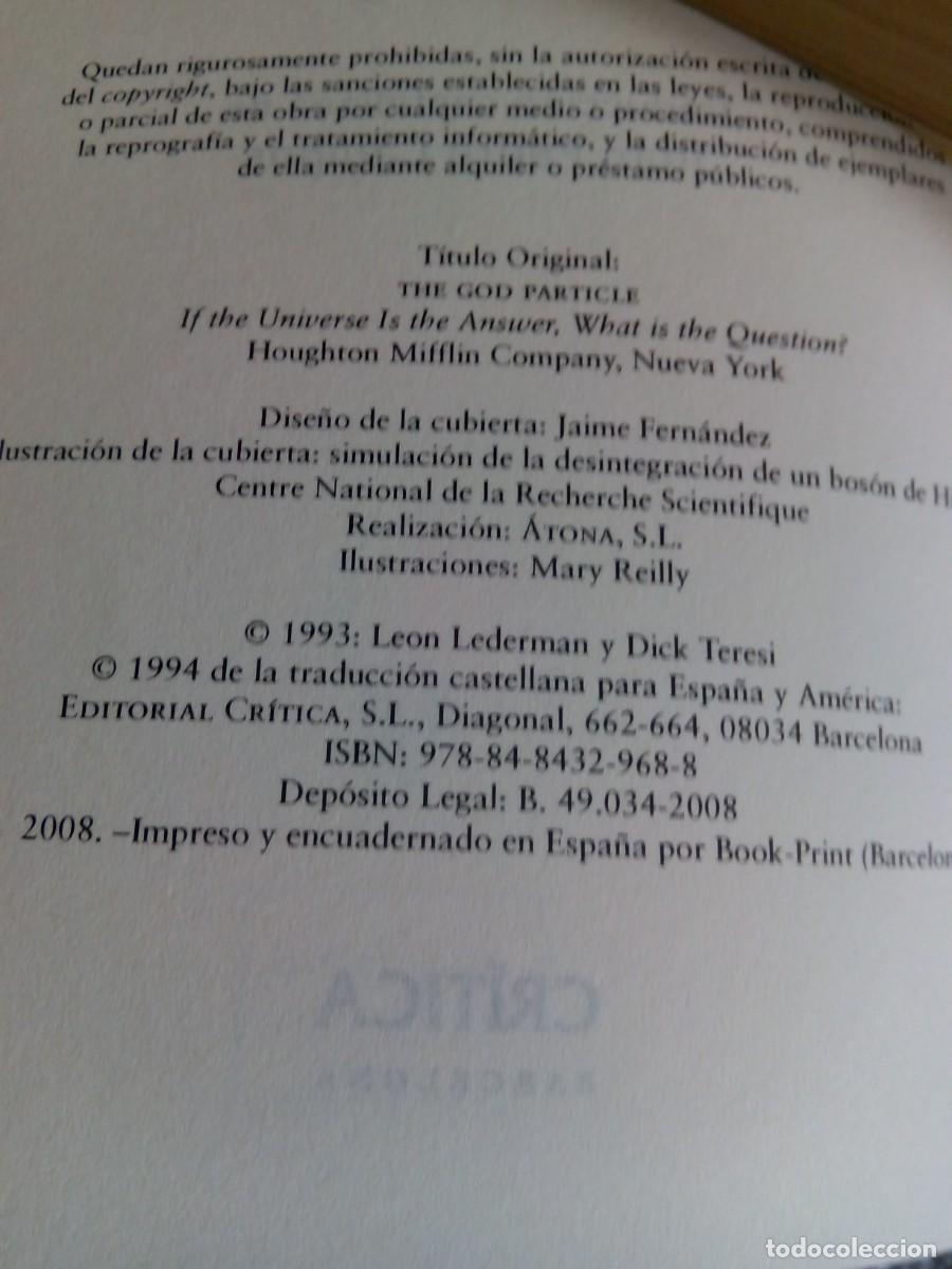 Libros de segunda mano de ciencias: LA PART&Iacute;CULA DIVINA / LEON LEDERMAN Y DICK TERESI - Foto 4