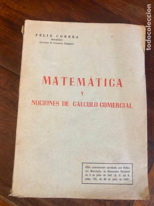 Libros de segunda mano de ciencias: MATEMATICA Y NOCIONES DE CALCULO COMERCIAL 1968 ZARAGOZA - Foto 1