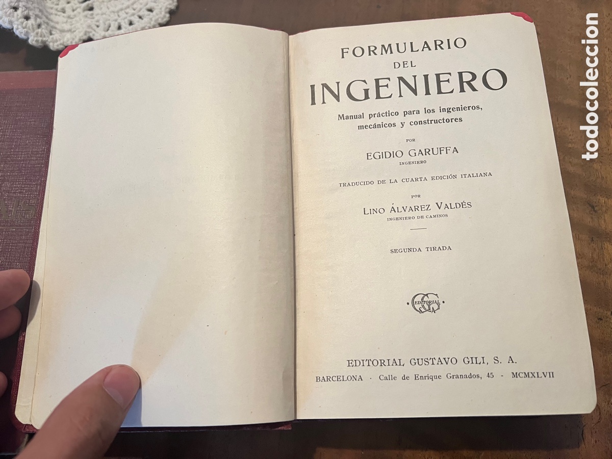 Libros de segunda mano de ciencias: LIBRO FORMULARIO DEL INGENIERO 1947 como nuevo - Foto 3