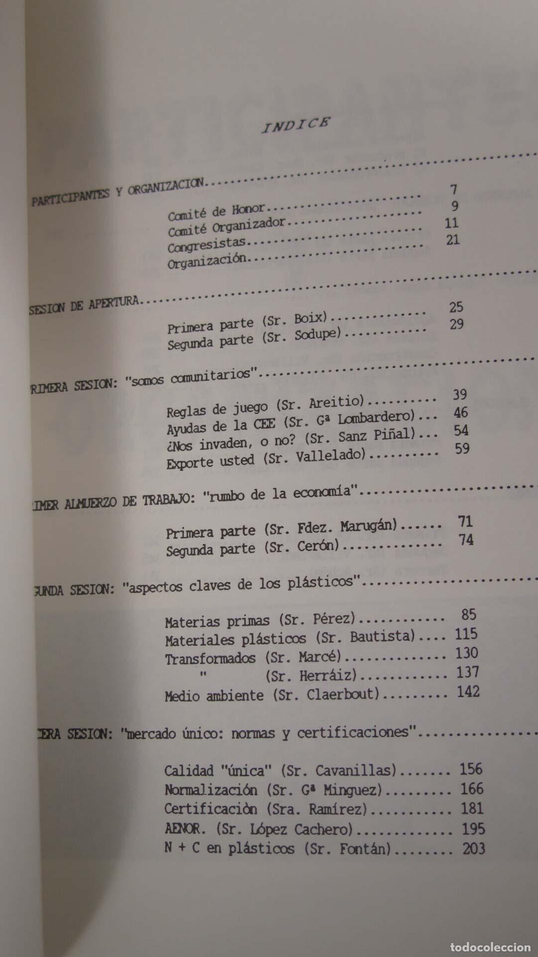 Libros de segunda mano de ciencias: I CONGRESO NACIONAL DE PLASTICOS. 1988 - Foto 2