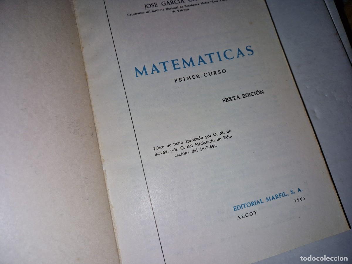 Libros de segunda mano de ciencias: MATEMATICAS PRIMER CURSO - 1964- ED MARFIL - Foto 2