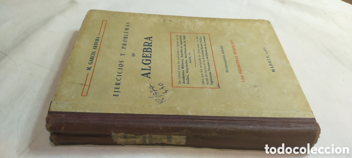 Libros de segunda mano de ciencias: Ejercicios y problemas de &aacute;lgebra 1765 problemas resueltos. Matem&aacute;ticas 1966 - Foto 2