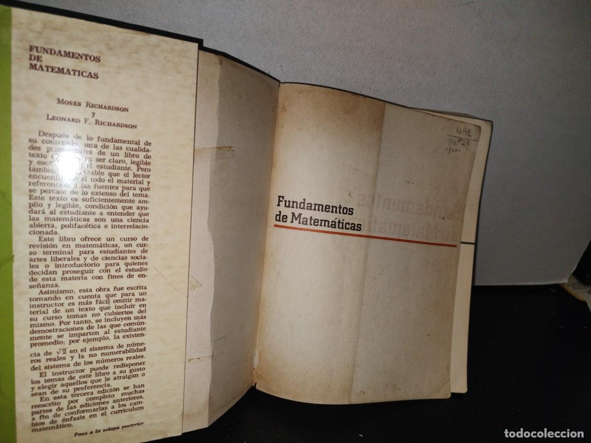 Libros de segunda mano de ciencias: 79- FUNDAMENTOS DE MATEM&Aacute;TICAS - MOSES RICHARDSON - Foto 3