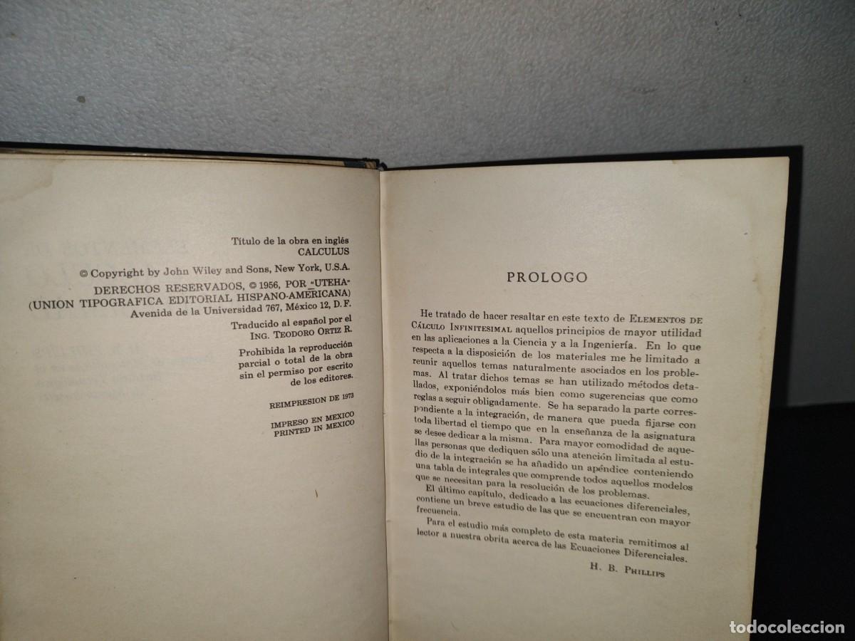 Libros de segunda mano de ciencias: 89- ELEMENTOS DE C&Aacute;LCULO INFINITESIMAL - H. B. PHILLIPS - Foto 5