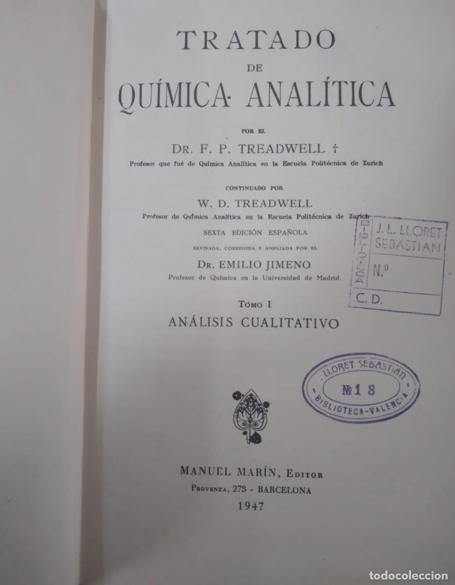 Libros de segunda mano de ciencias: Tratado de qu&iacute;mica anal&iacute;tica (2 tomos) - Foto 3