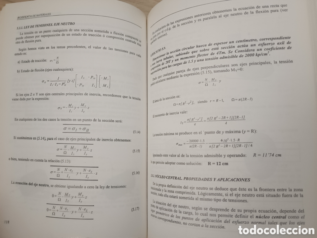 Libros de segunda mano de ciencias: RESISTENCIA DE MATERIALES. UPV, 2000. - Foto 5