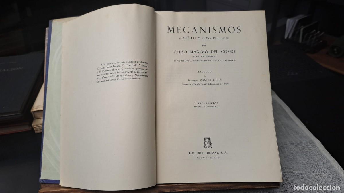 Libros de segunda mano de ciencias: MECANISMOS CALCULO Y CONSTRUCCION / Celso M&aacute;ximo A&ntilde;o 1961 - Foto 3