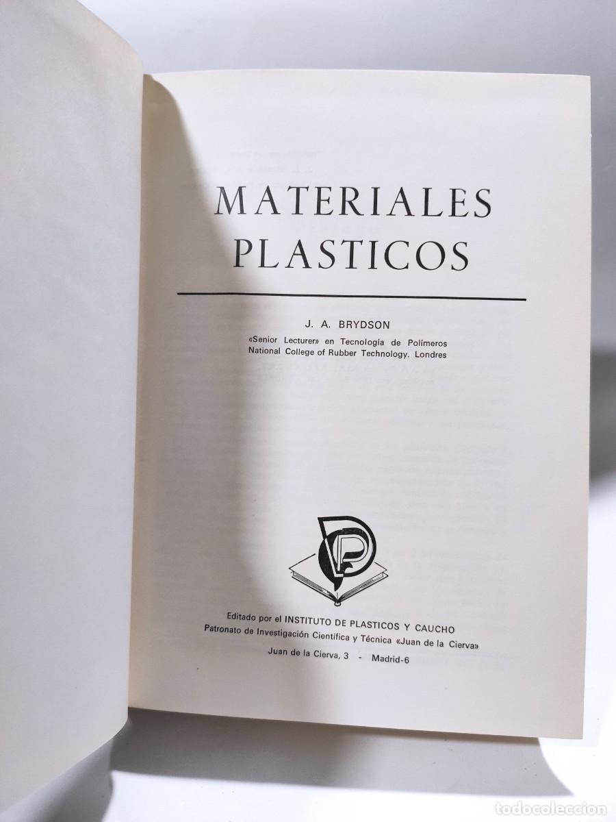 Libros de segunda mano de ciencias: MATERIALES PL&Aacute;STICOS - J. A. BRYDSON - Foto 6
