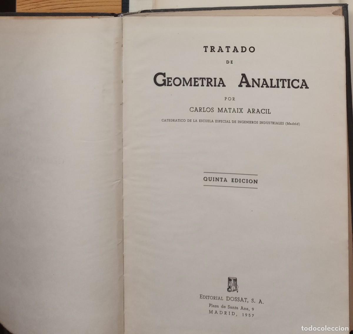 Libros de segunda mano de ciencias: &rdquo;Geometr&iacute;a Anal&iacute;tica&rdquo; - Carlos Mataix Aracil, - Foto 1