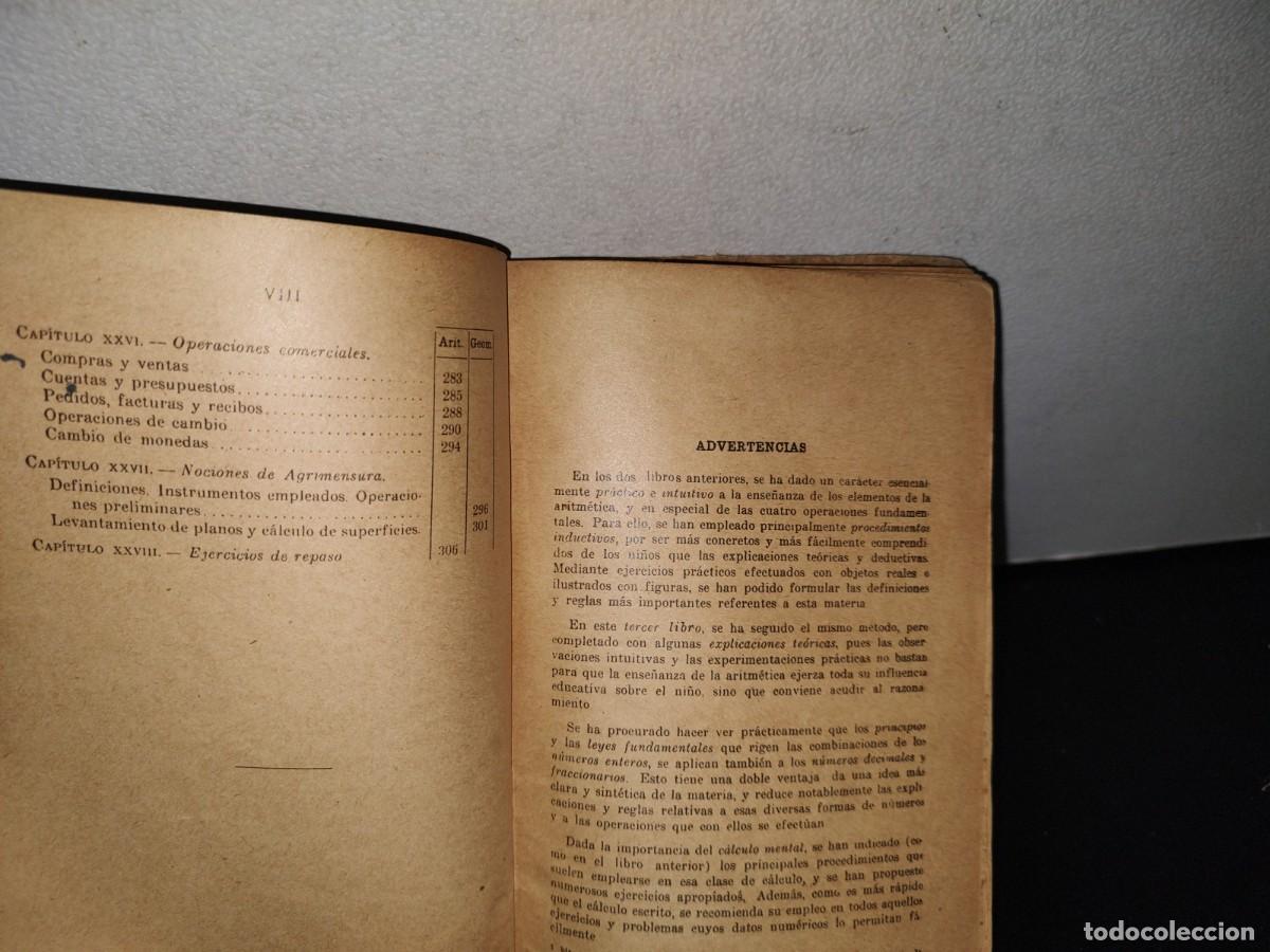 Libros de segunda mano de ciencias: 80- ARITM&Eacute;TICA Y NOCIONES DE GEOMETR&Iacute;A. TERCER LIBRO - JOS&Eacute; E. ROZ&Aacute;N - 1945 - Foto 6