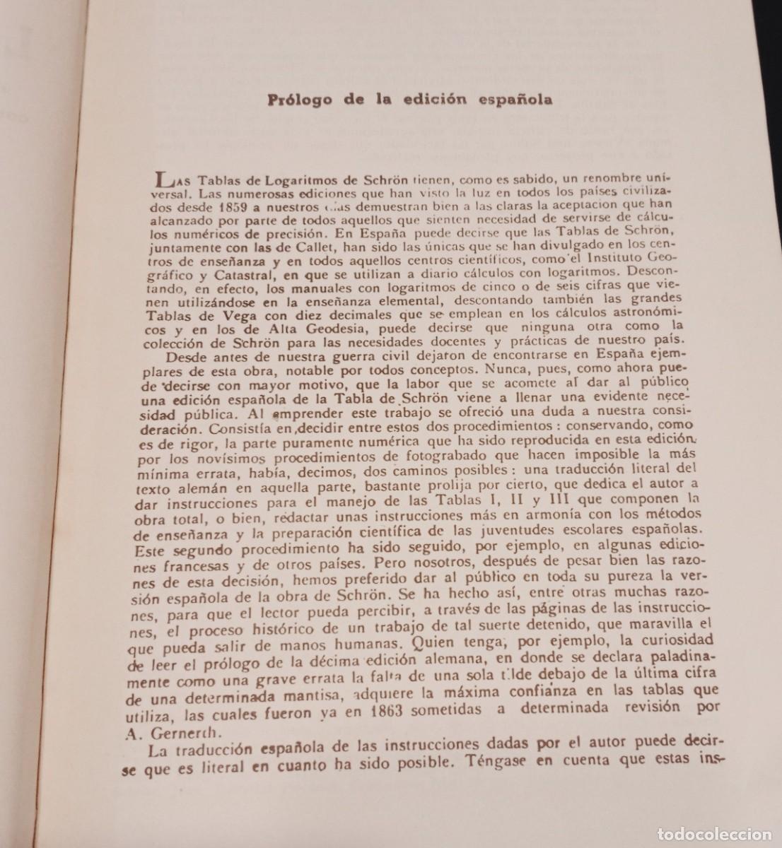 Libros de segunda mano de ciencias: TABLA DE LOGARITMOS, L. SCHRON - Foto 5