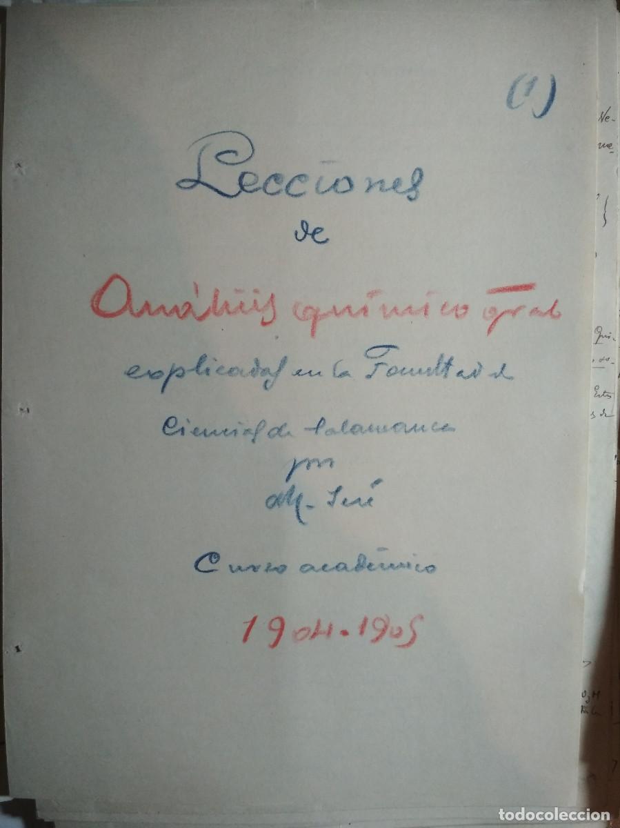 Libros de segunda mano de ciencias: Apuntes antiguos de Qu&iacute;mica 1905 - Foto 1