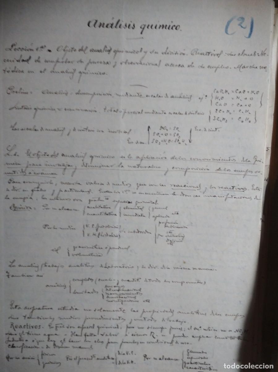 Libros de segunda mano de ciencias: Apuntes antiguos de Qu&iacute;mica 1905 - Foto 2