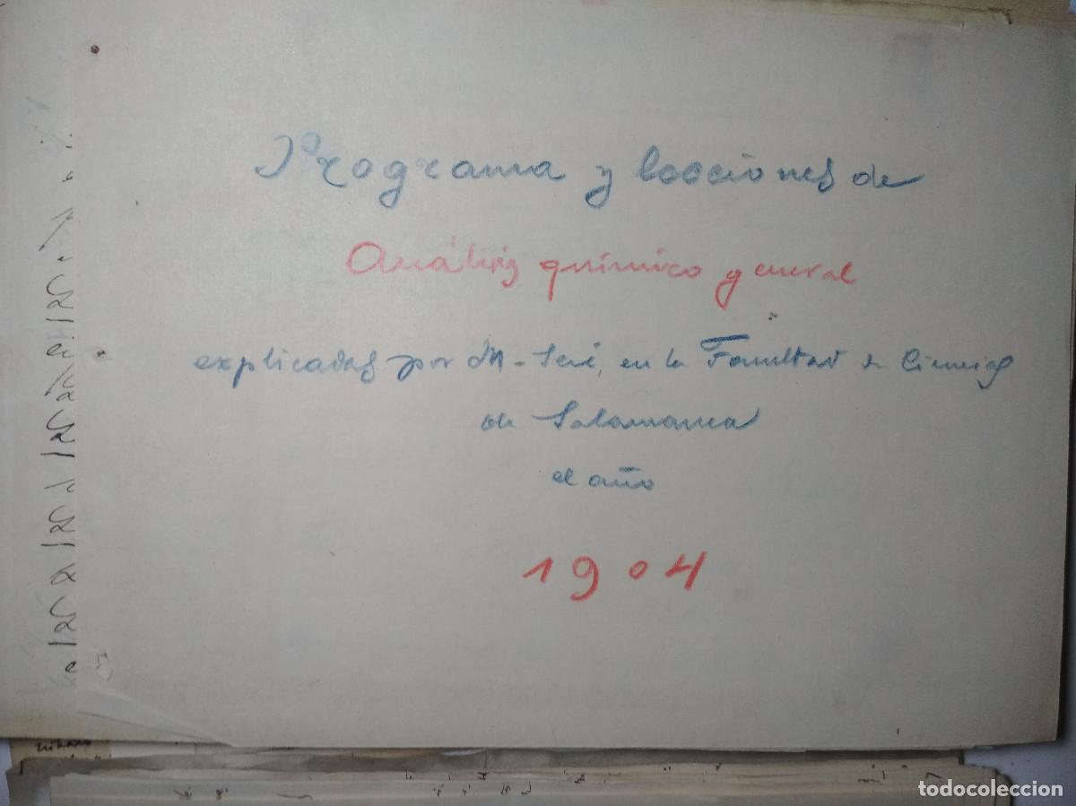 Libros de segunda mano de ciencias: Apuntes antiguos de Qu&iacute;mica 1905 - Foto 4
