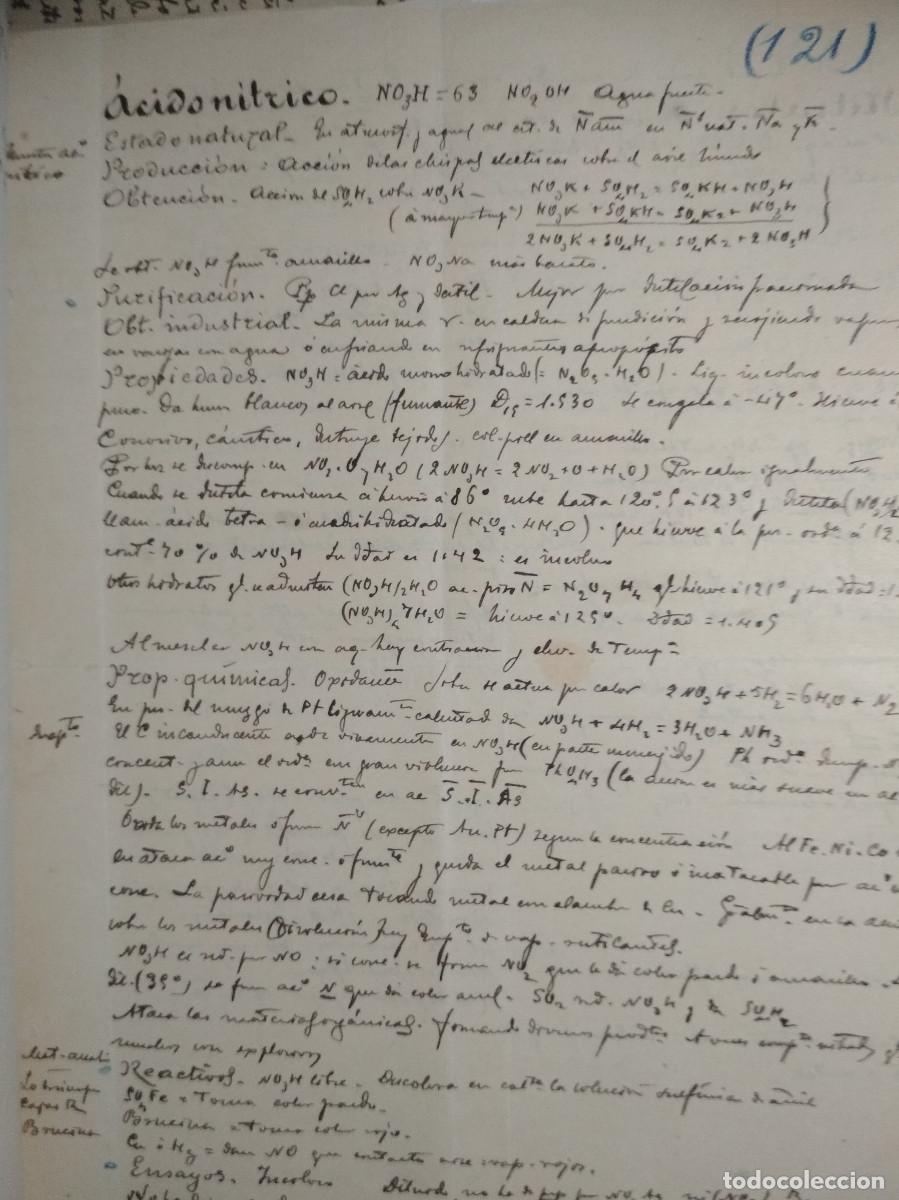 Libros de segunda mano de ciencias: Apuntes antiguos de Qu&iacute;mica 1905 - Foto 10
