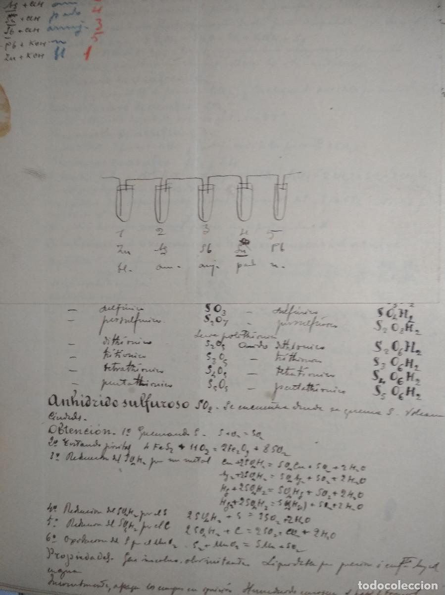 Libros de segunda mano de ciencias: Apuntes antiguos de Qu&iacute;mica 1905 - Foto 11