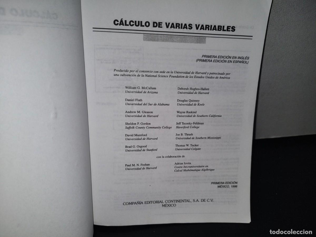 Libros de segunda mano de ciencias: 81- C&Aacute;LCULO DE VARIAS VARIABLES - WILLIAM G. MCCALLUM, ANDREW M. GLEASON - Foto 4