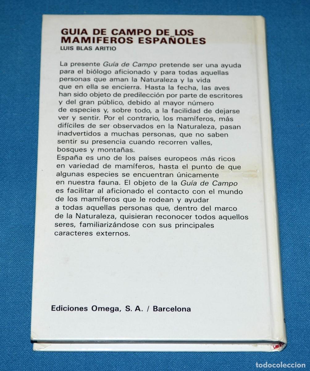 Libros de segunda mano: Libro gu&iacute;a de campo de los mam&iacute;feros espa&ntilde;oles. Omega. - Foto 2