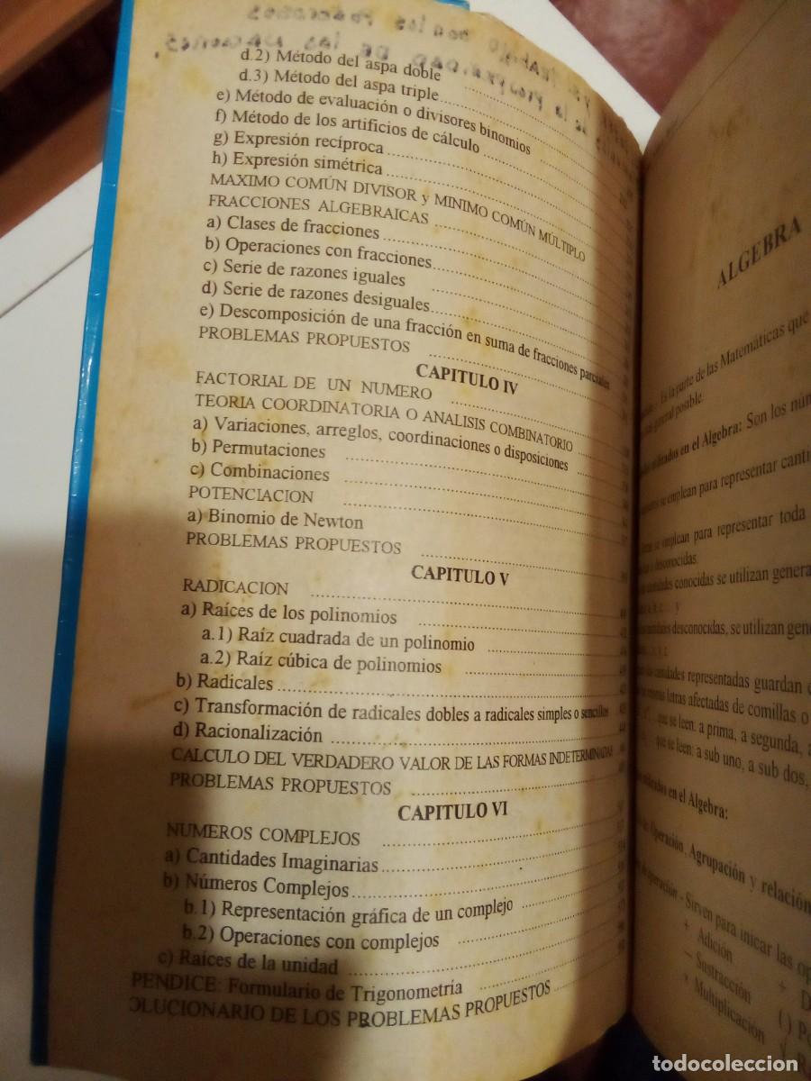 Libros de segunda mano de ciencias: CURSO TEORICO PRACTICO DE ALGEBRA, TOMO I, MAXIMO VILLON BEJAR, 1995, MATEMATICAS - Foto 4