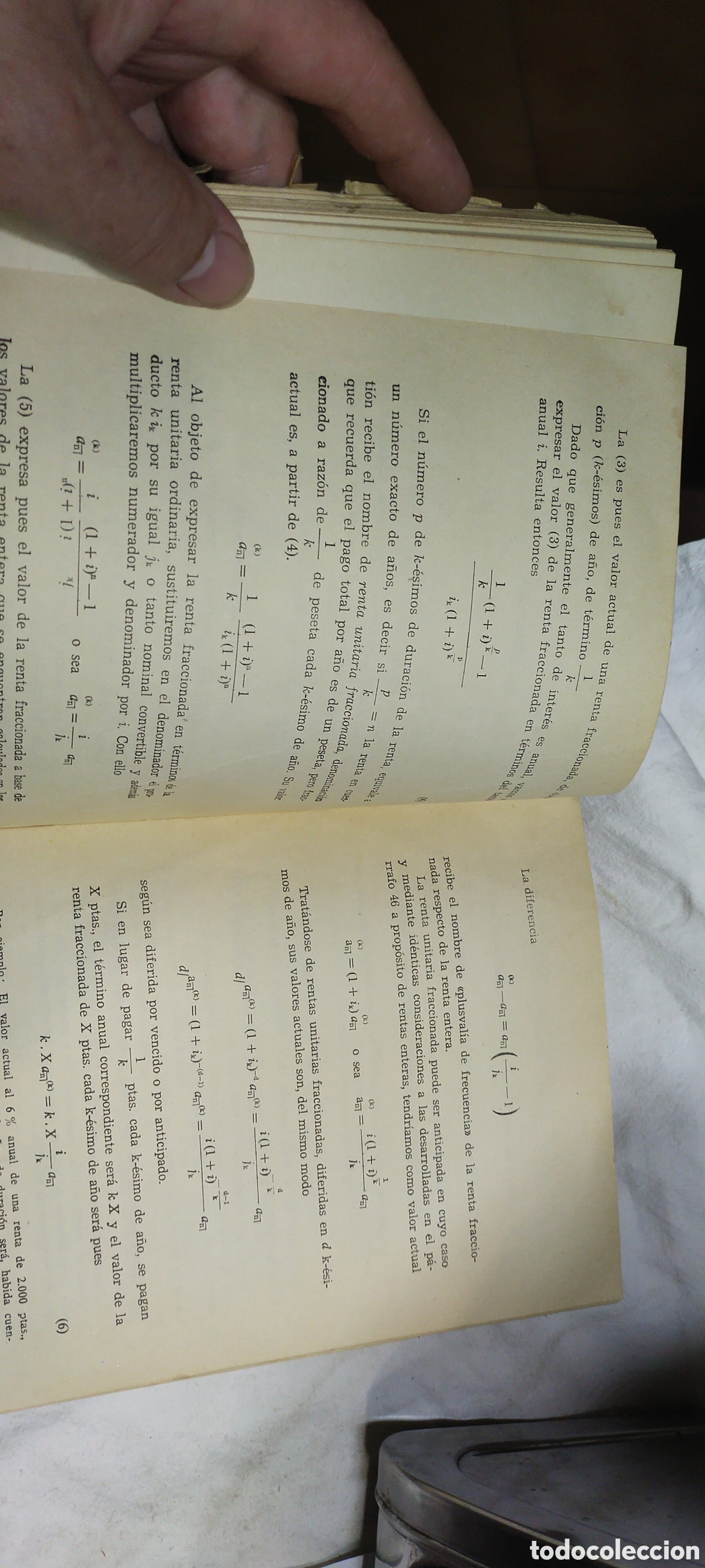 Libros de segunda mano de ciencias: Matem&aacute;tica financiera con nociones de c&aacute;lculo actuarial. 1962 - Foto 4