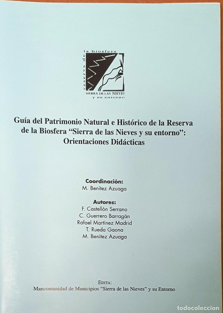 Gebrauchte B&uuml;cher: GUIA DEL PATRIMONIO NATURAL E HISTORICO DE LA RESERVA DE LA BIOSFERA &rdquo;SIERRA DE LAS NIEVES&rdquo;