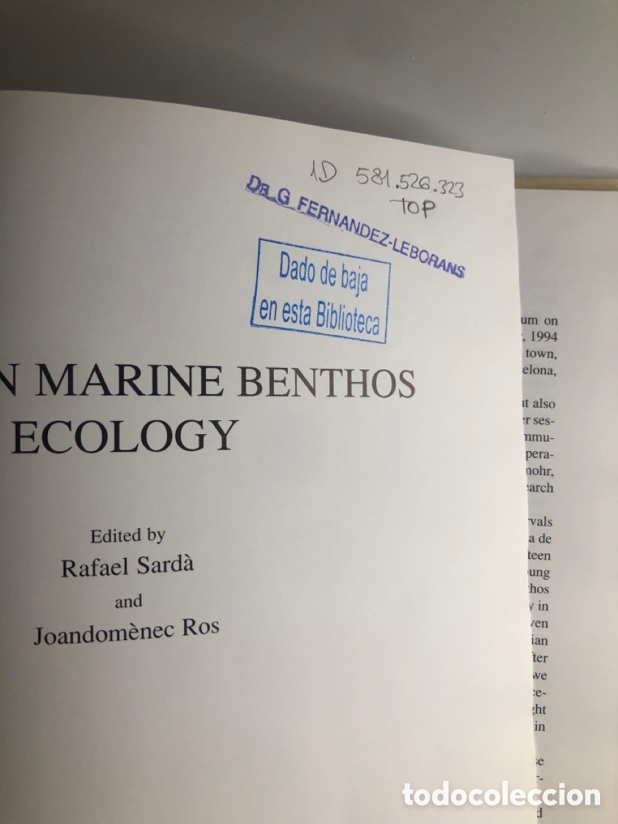 Libros de segunda mano: TOPICS IN MARINE BENTHOS ECOLOGY - Foto 4