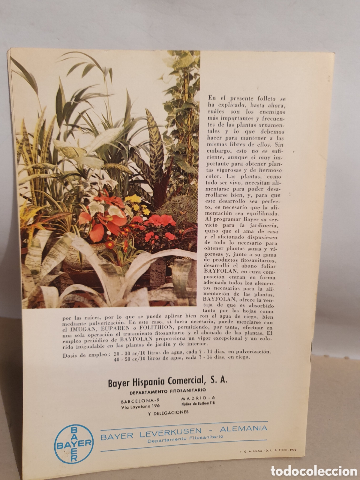 Libros de segunda mano: BAYER. SERVICIO PARA LA JARDINERIA. 1970. - Foto 3