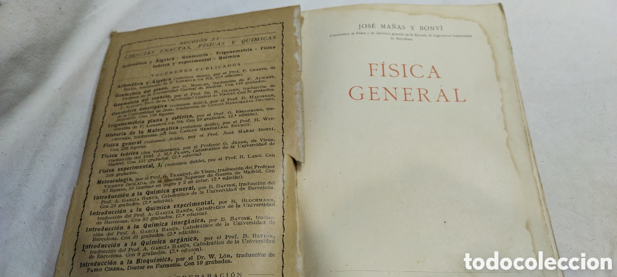 Libros de segunda mano de ciencias: F&iacute;sica general . Jos&eacute; ma&ntilde;as. Colecci&oacute;n labor. Matem&aacute;ticas - Foto 4