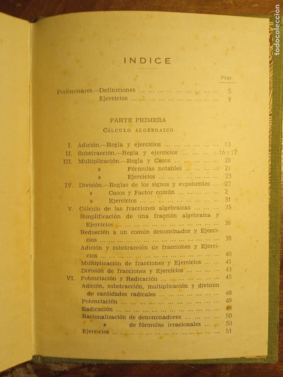 Libros de segunda mano de ciencias: Nociones de &aacute;lgebra Bru&ntilde;o 1962 - Foto 7