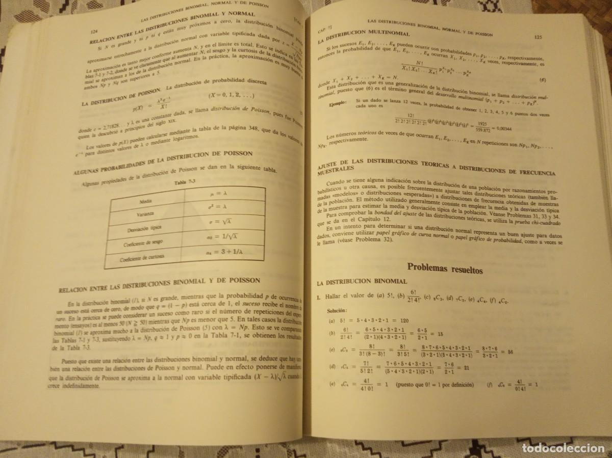 Libros de segunda mano de ciencias: ESTADISTICA (SCHAUM).-MURRAY R.SPIEGEL. - Foto 3
