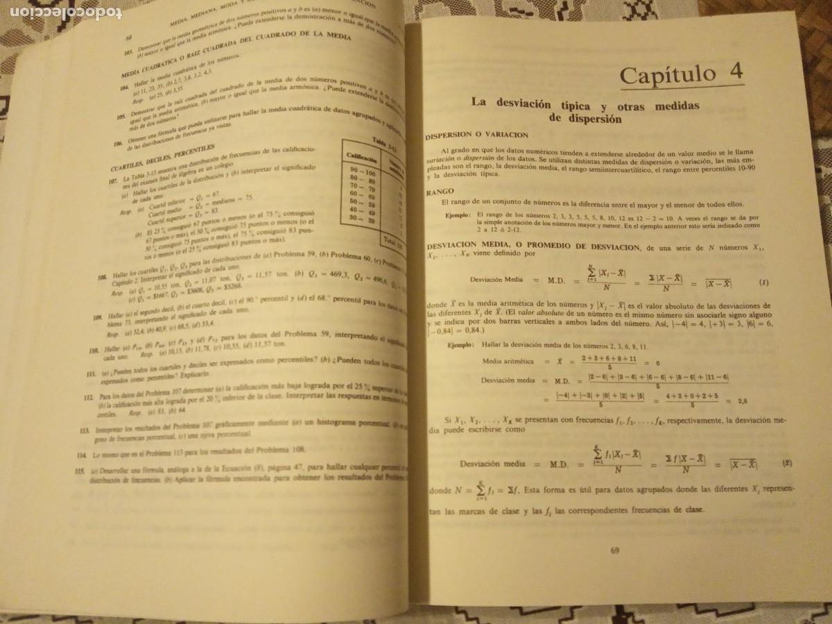 Libros de segunda mano de ciencias: ESTADISTICA (SCHAUM).-MURRAY R.SPIEGEL. - Foto 4