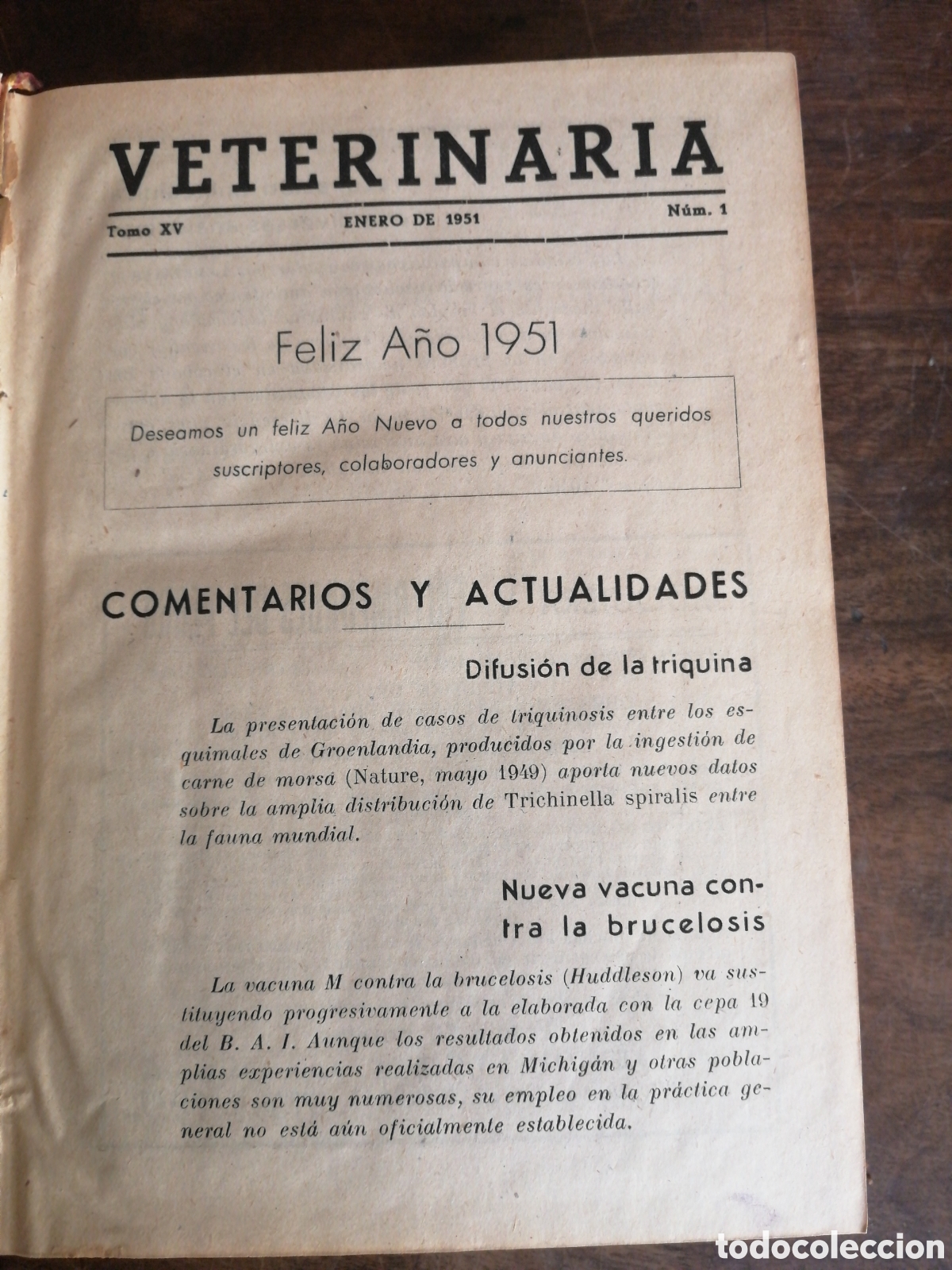 Gebrauchte B&uuml;cher: VETERINARIA Tomo XV 1951 completa 12 n&uacute;meros 1046 pp. In 8&ordm; holandesa tela muda.