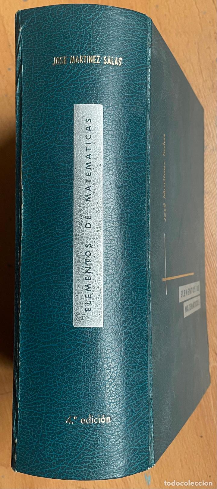 Libros de segunda mano de ciencias: ELEMENTOS DE MATEMATICAS, Jose Martinez Salas - Foto 3