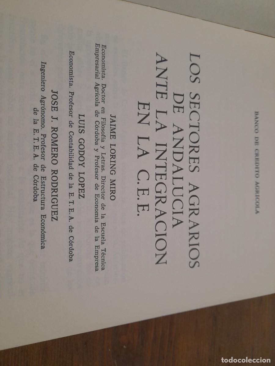 Libros de segunda mano: Libro Los sectores agrarios de Andaluc&iacute;a ante la integracion en la CEE C.E.E - Foto 3