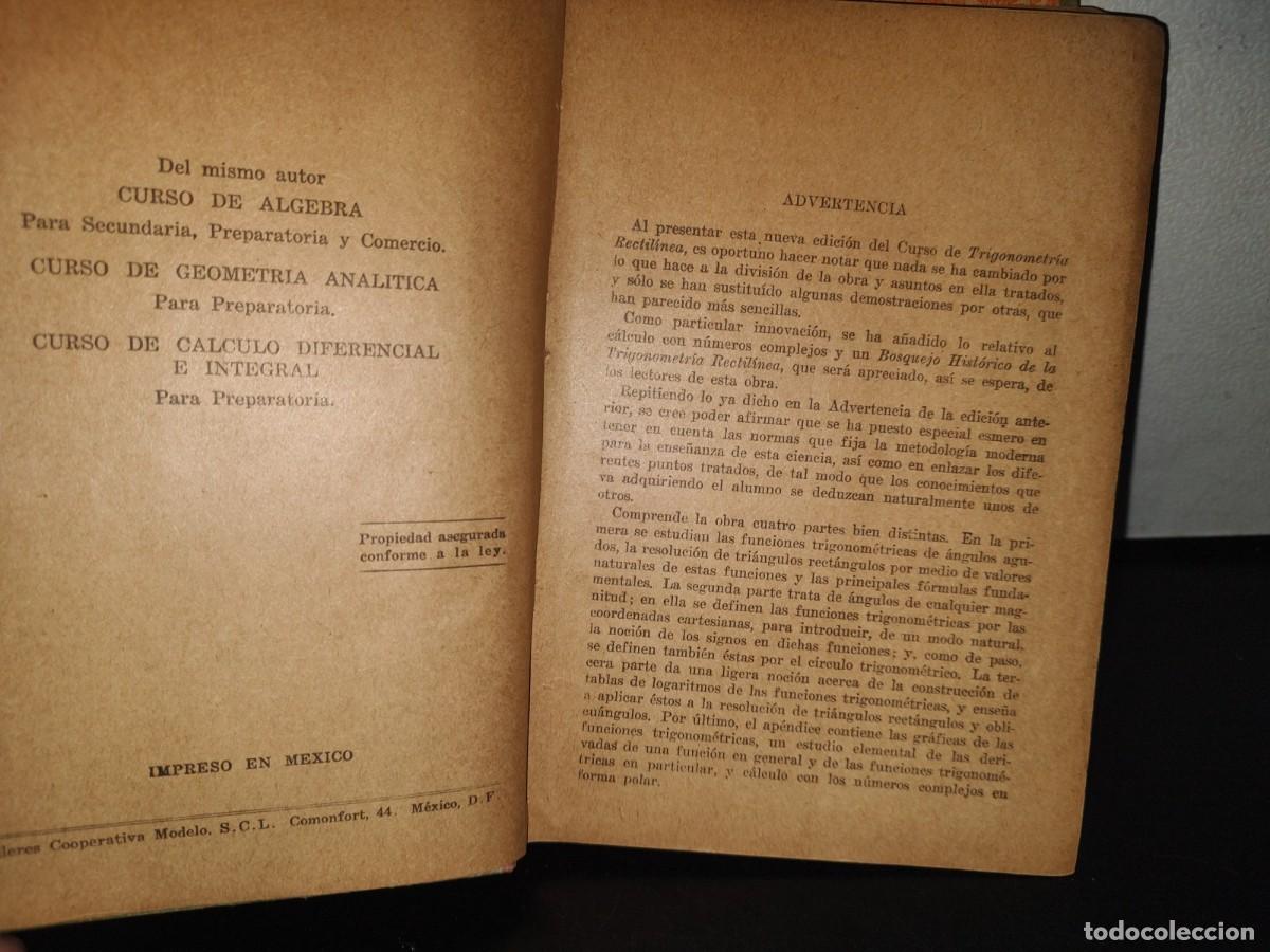 Libros de segunda mano de ciencias: 85- TRIGONOMETR&Iacute;A RECTIL&Iacute;NEA - AGUST&Iacute;N ANFOSSI - 1952 - Foto 5