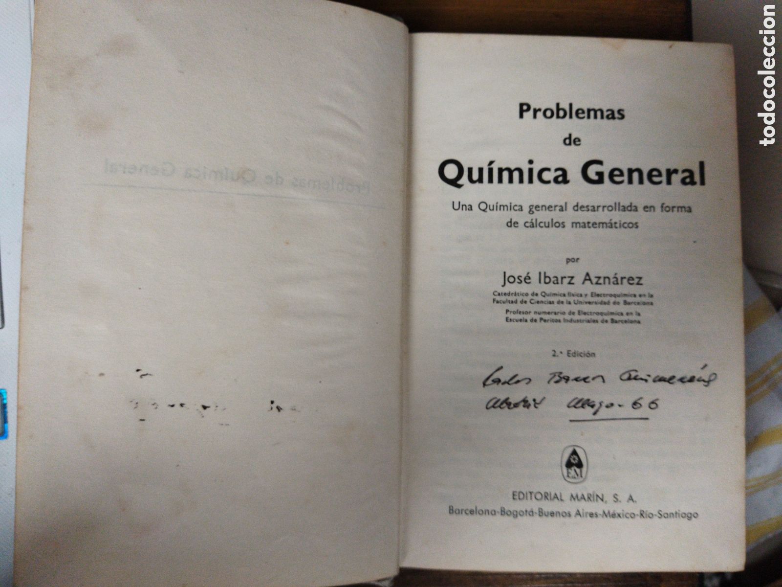 Libros de segunda mano de ciencias: Problemas de qu&iacute;mica general / Ibarz, Jos&eacute; - Foto 3