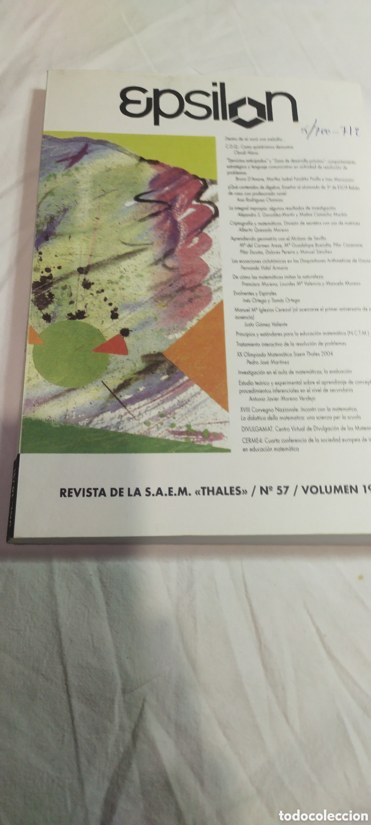 Libros de segunda mano de ciencias: &Eacute;psilon 57. Revista matem&aacute;ticas volumen 19 - Foto 1