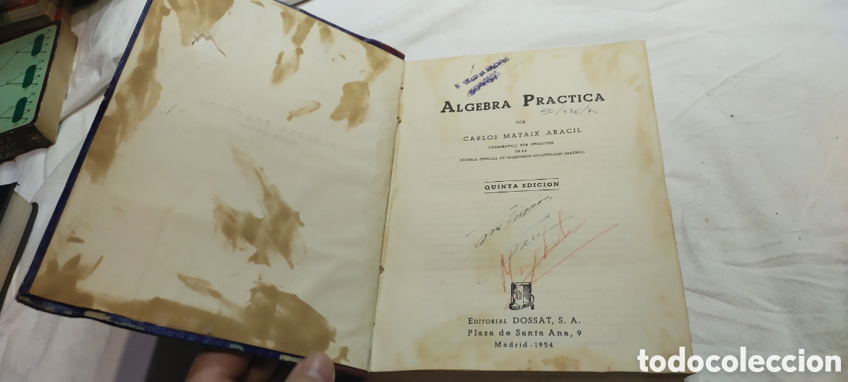 Libros de segunda mano de ciencias: &Aacute;lgebra pr&aacute;ctica. Carlos mataix. 1954 Madrid - Foto 4
