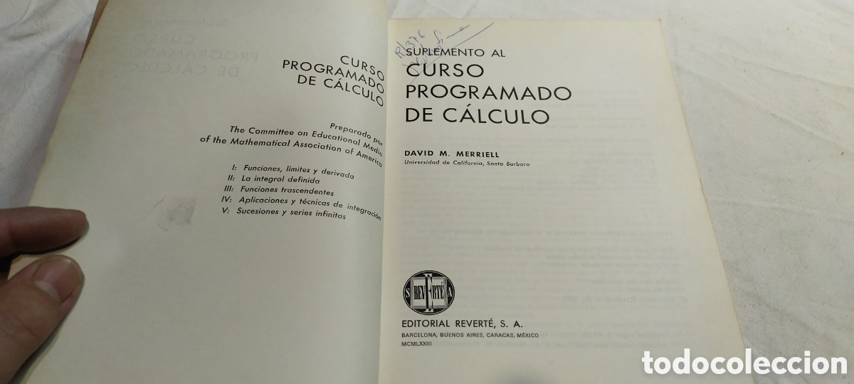 Libros de segunda mano de ciencias: Suplemento al curso programado de c&aacute;lculo. David merriell - Foto 3