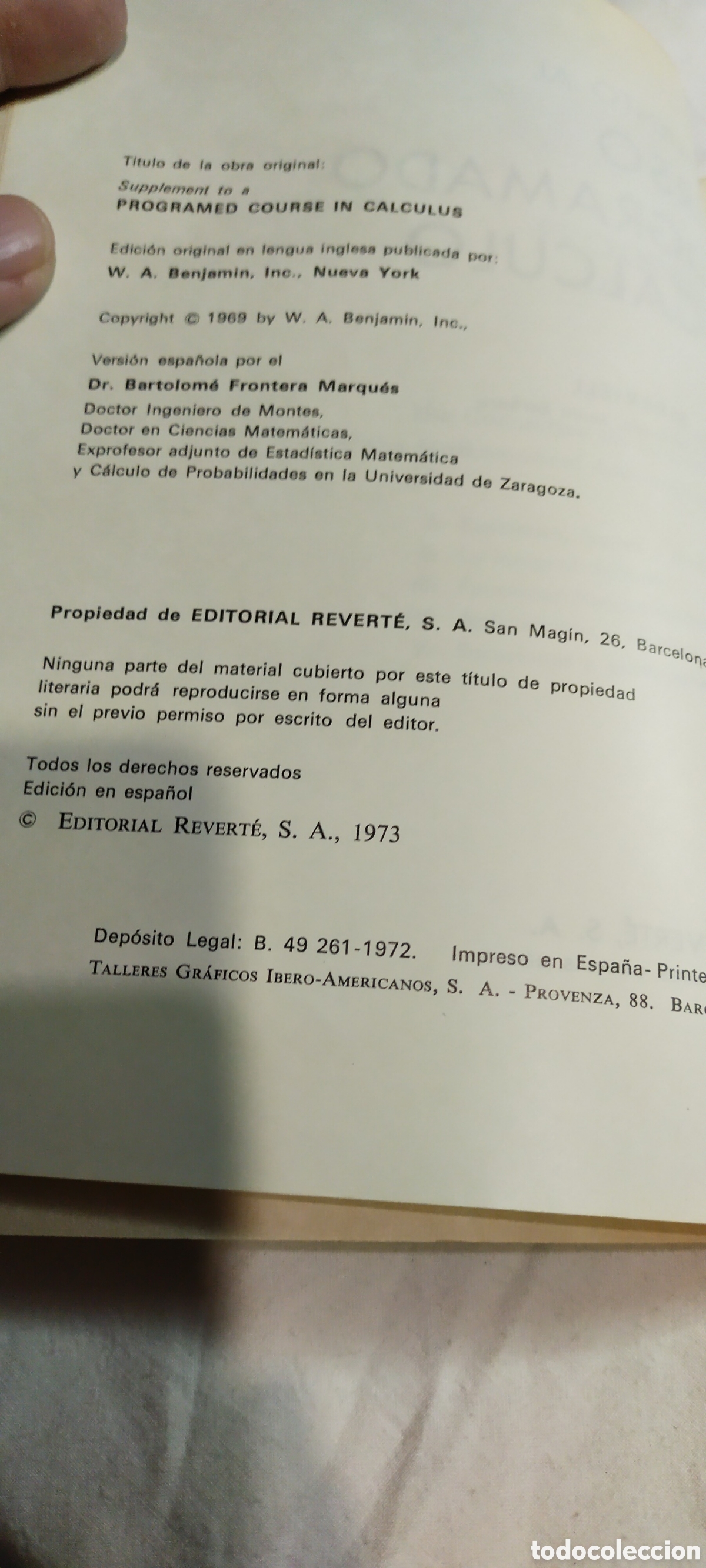 Libros de segunda mano de ciencias: Suplemento al curso programado de c&aacute;lculo. David merriell - Foto 4