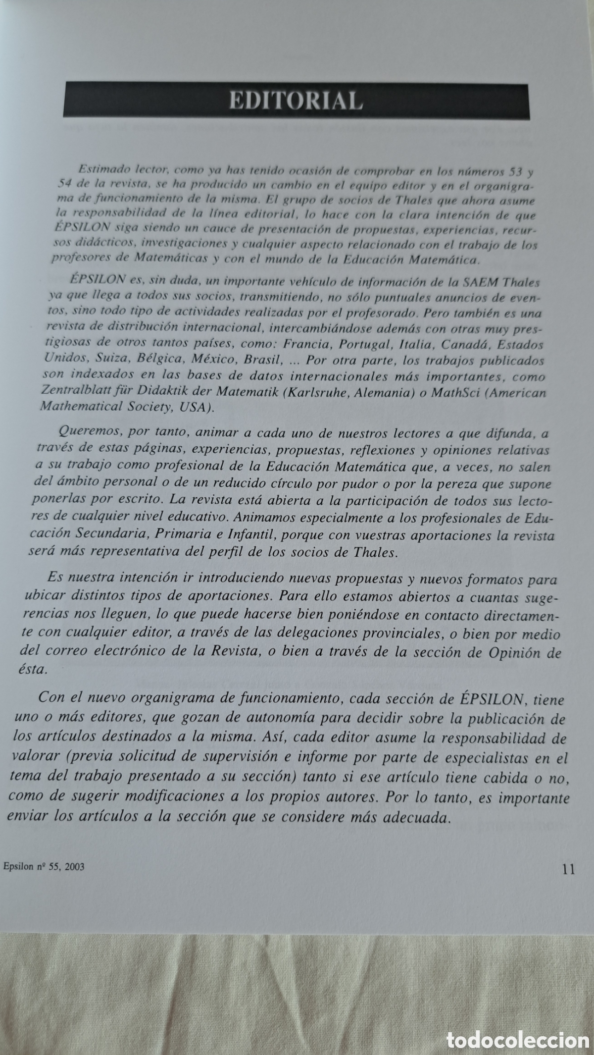 Libros de segunda mano de ciencias: Revista EPSILON n&deg; 55. - Foto 7