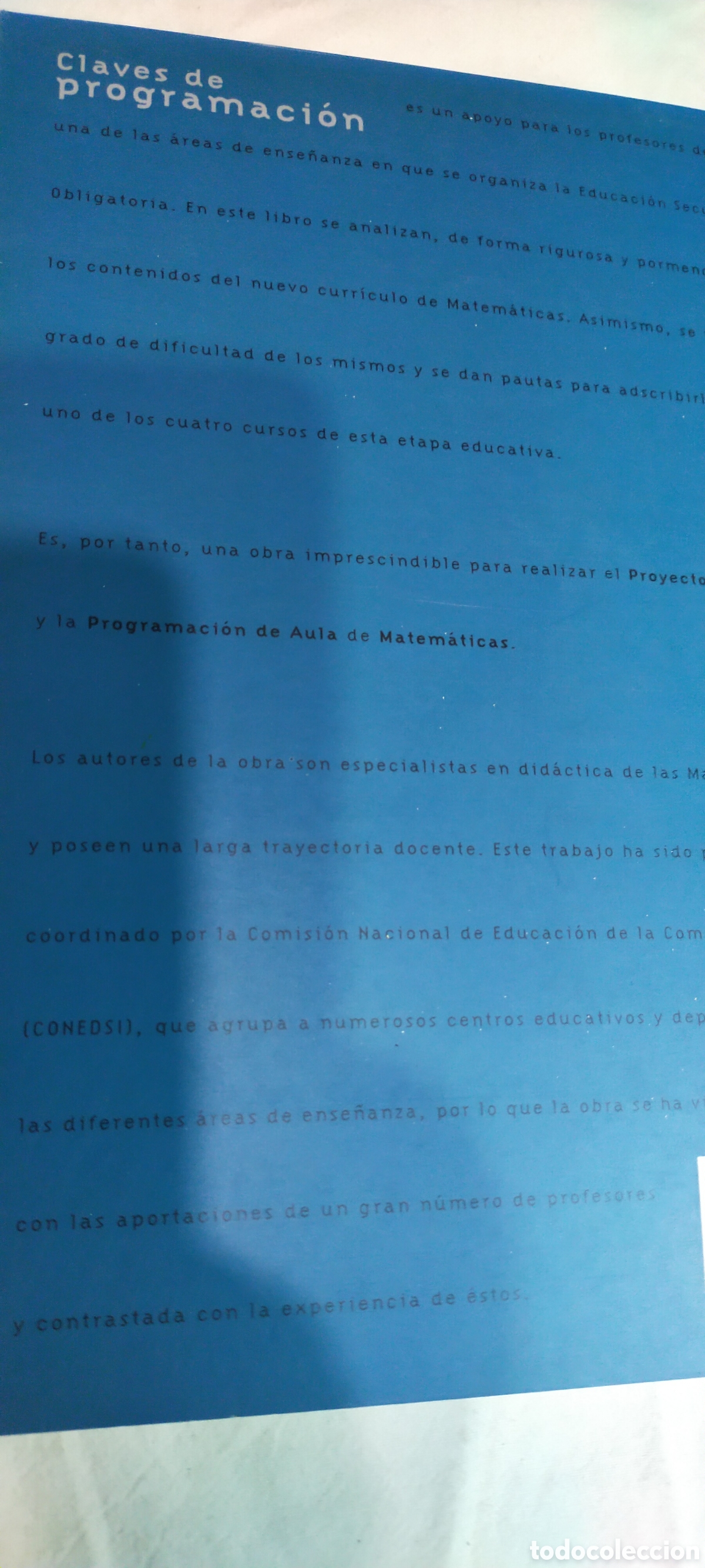 Libros de segunda mano de ciencias: Educaci&oacute;n y reforma. Matem&aacute;ticas claves de programaci&oacute;n. Sm. - Foto 3