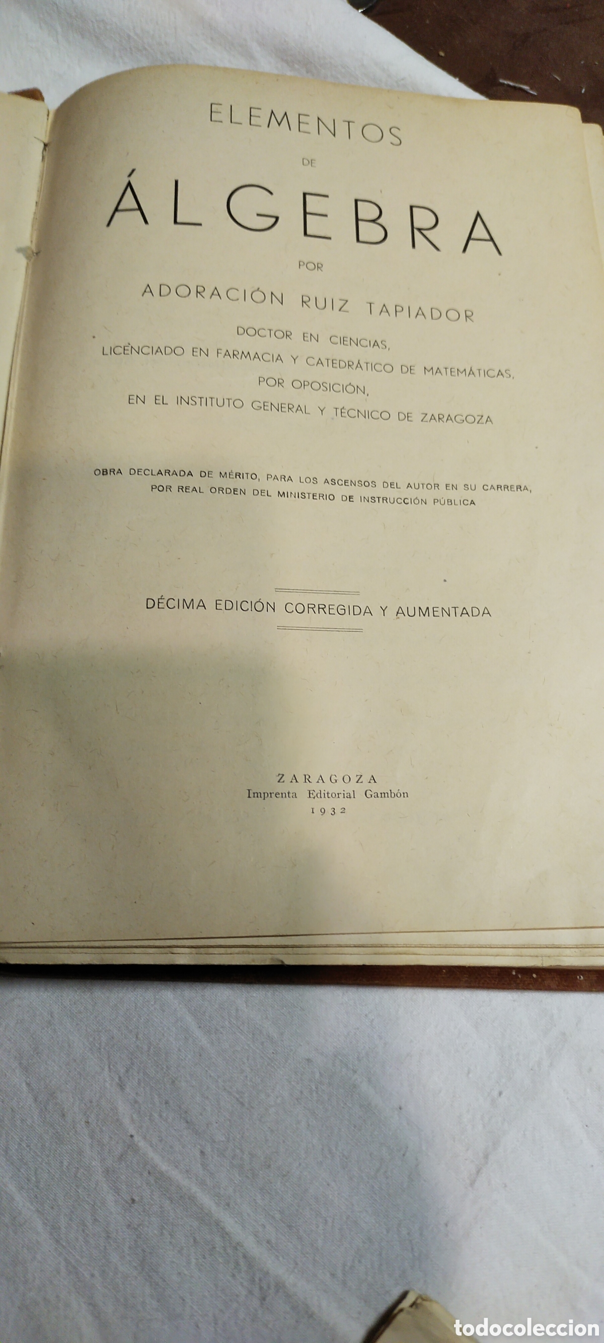 Libros de segunda mano de ciencias: &Aacute;lgebra. Adoraci&oacute;n Ruiz Tapiador. Matem&aacute;ticas - Foto 5
