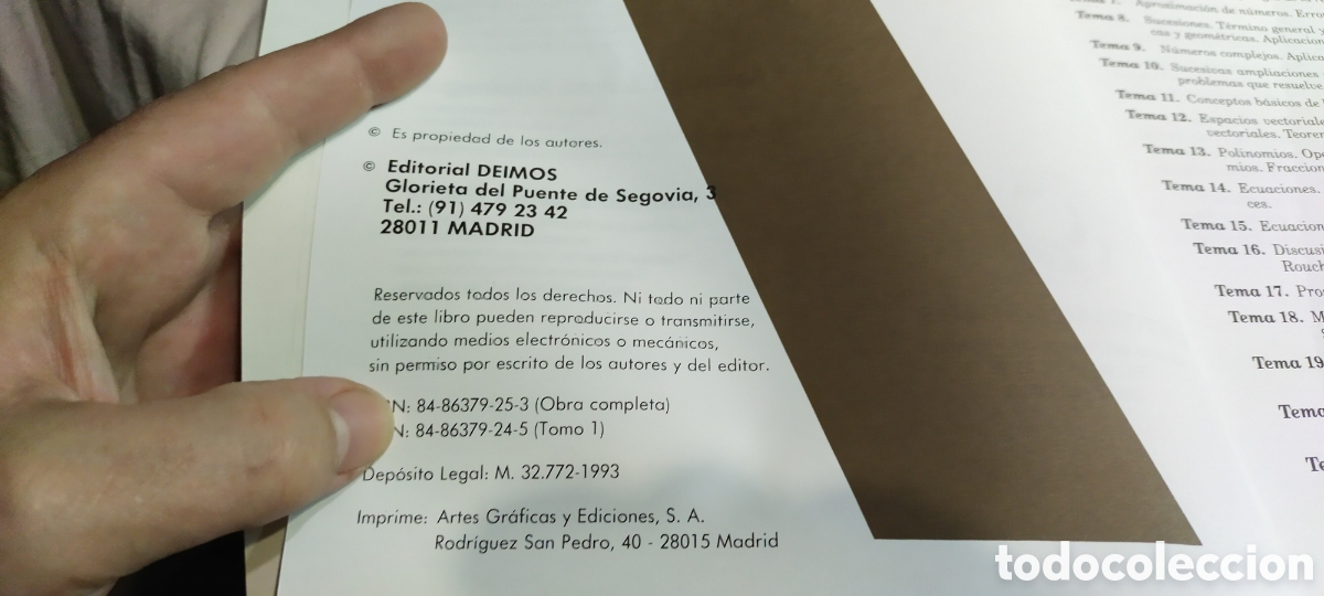 Libros de segunda mano de ciencias: Temas de oposiciones a profesores de ense&ntilde;anza secundaria matem&aacute;ticas. - Foto 4