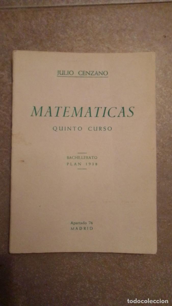 Libros de segunda mano de ciencias: libro Matematicas quinto curso bachillerato plan 1938 - Foto 1