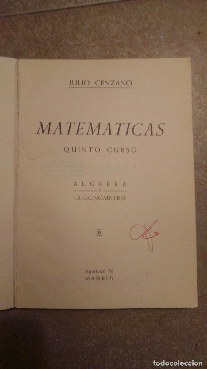 Libros de segunda mano de ciencias: libro Matematicas quinto curso bachillerato plan 1938 - Foto 2