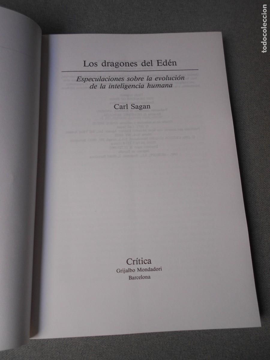 Libros de segunda mano de ciencias: LOS DRAGONES DEL EDEN - Foto 3