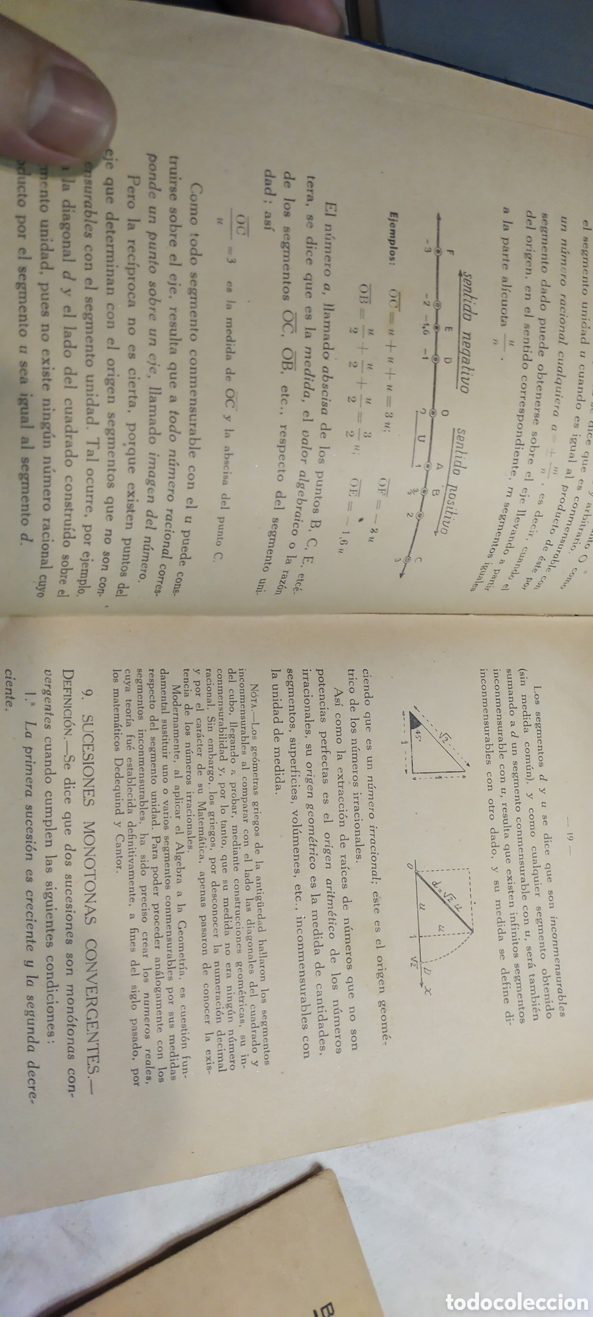 Libros de segunda mano de ciencias: Matem&aacute;ticas cuarto curso plan 1938. Julio cenzano. &Aacute;lgebra y geometr&iacute;a lote con el programa - Foto 2